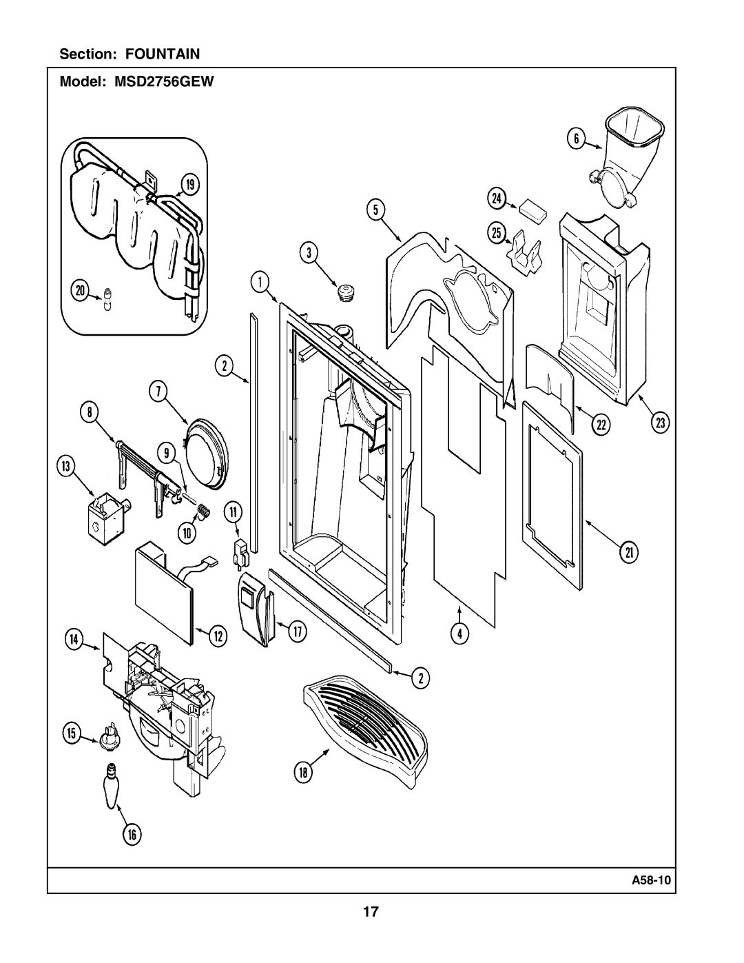 Maytag manual Section Fountain Model MSD2756GEW 
