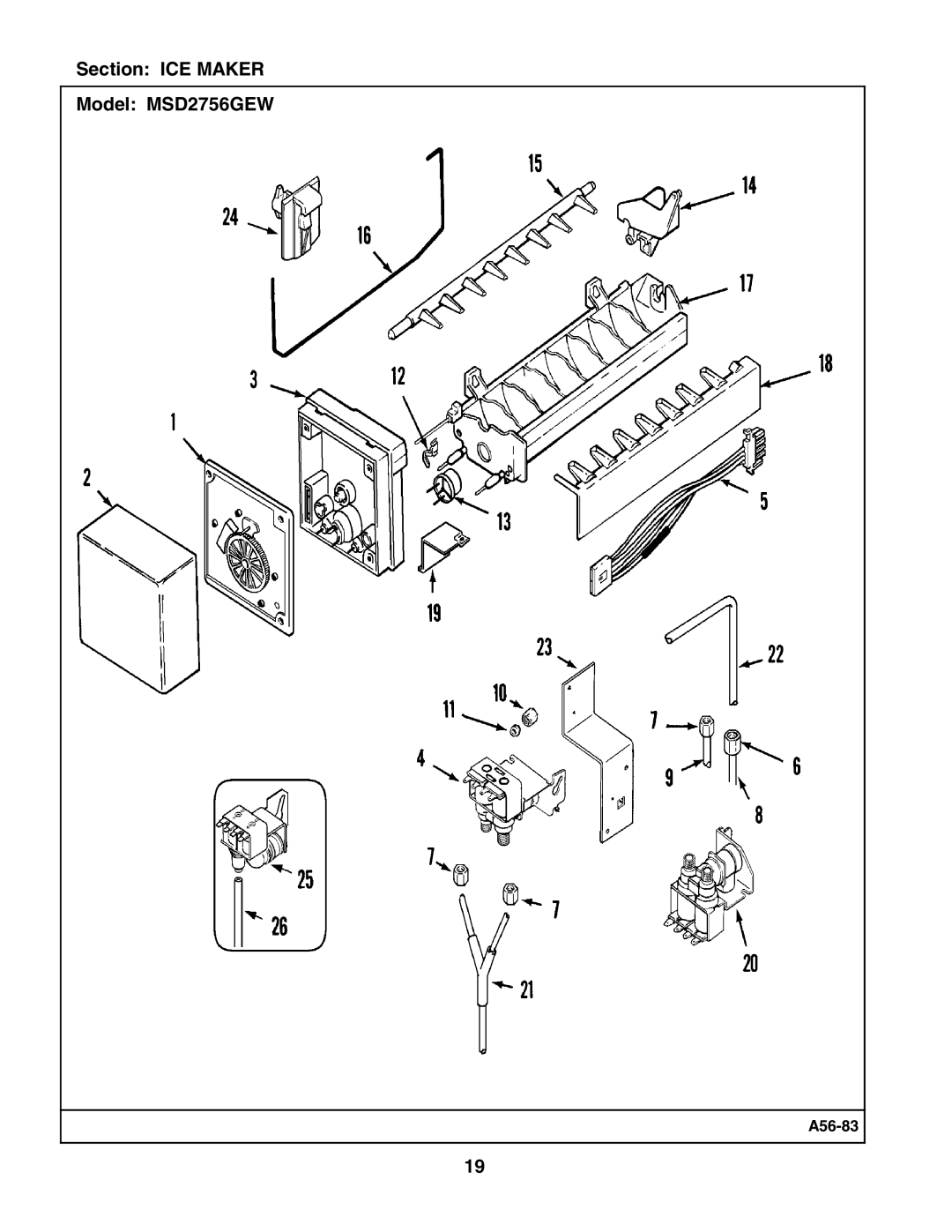 Maytag manual Section ICE Maker Model MSD2756GEW 