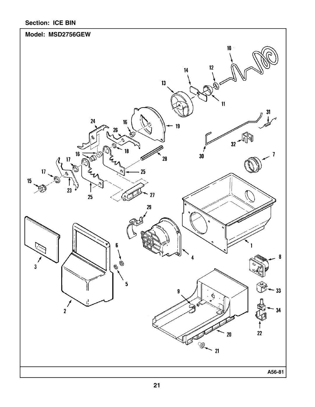 Maytag manual Section ICE BIN Model MSD2756GEW 