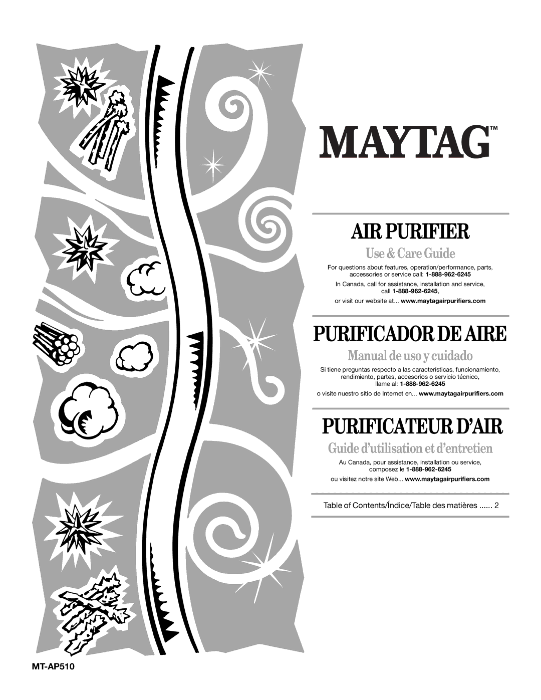 Maytag MT-AP510 manual AIR Purifier 