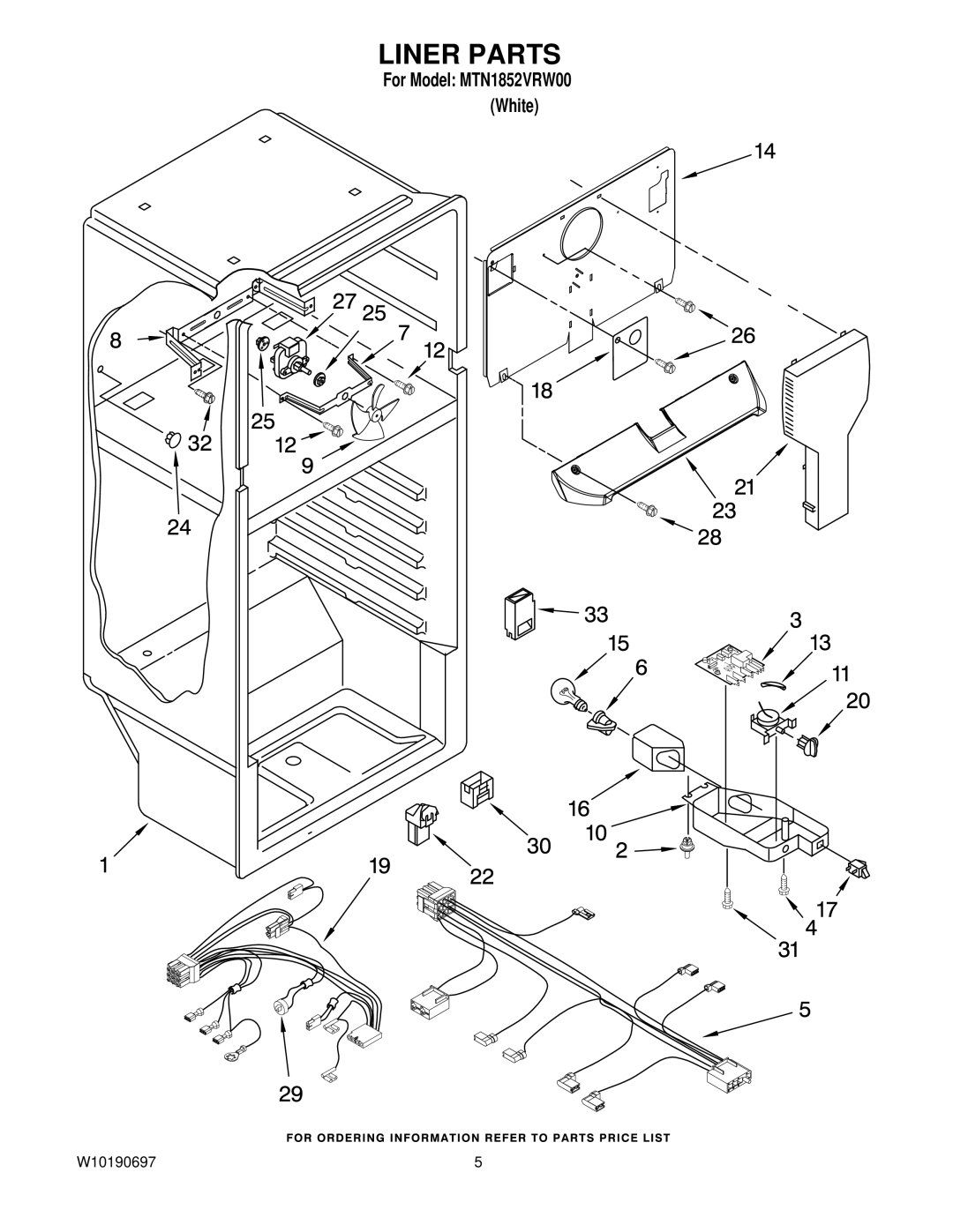 Maytag MTN1852VRW00 manual Liner Parts 