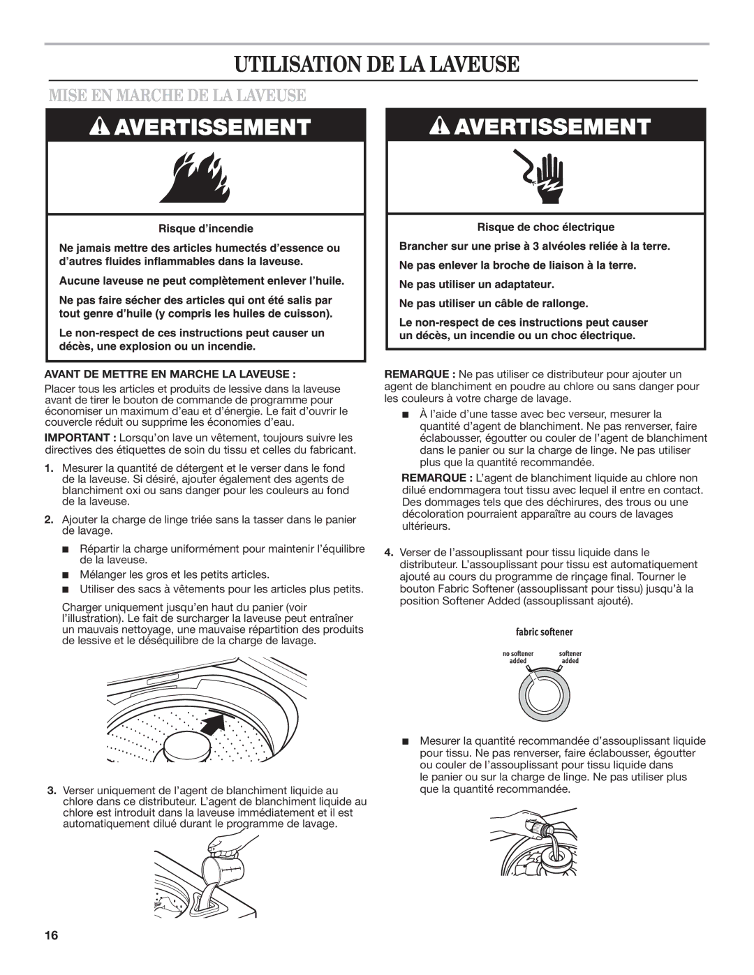 Maytag MVWC7ESWW warranty Utilisation DE LA Laveuse, Mise EN Marche DE LA Laveuse 