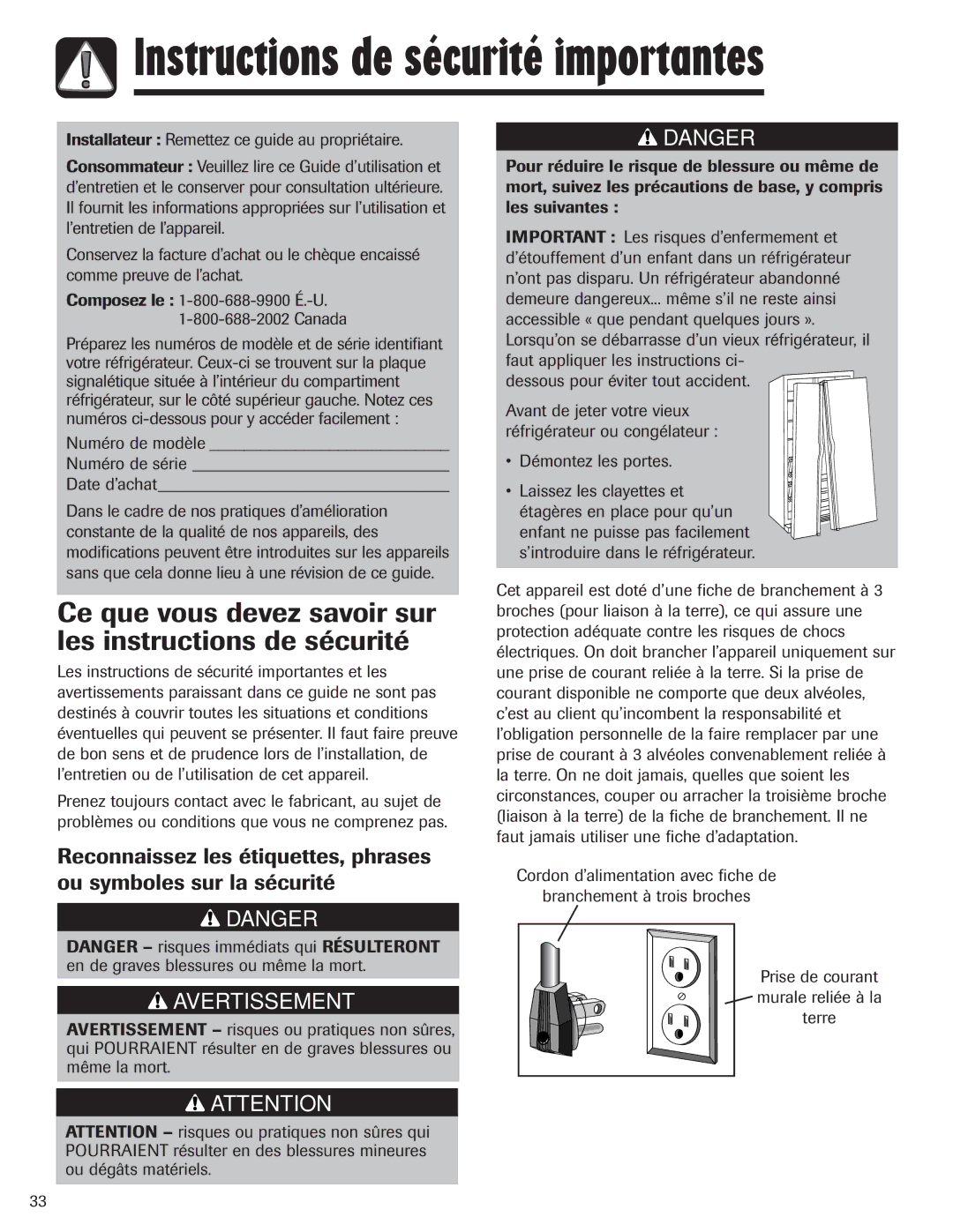 Maytag MZD2665HEQ Ce que vous devez savoir sur les instructions de sécurité, Numéro de modèle Numéro de série Date d’achat 