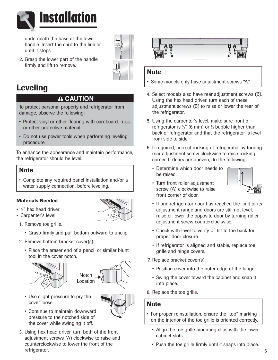 Maytag 12842130, MZD2665HEQ manual Leveling 