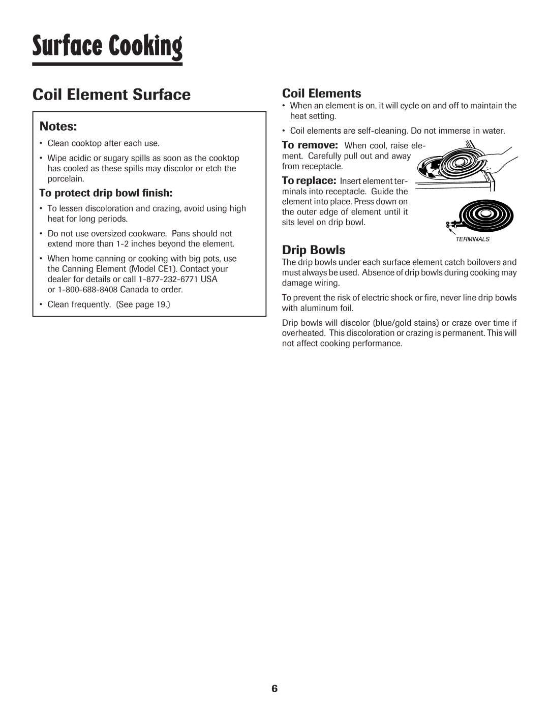 Maytag Oven warranty Coil Element Surface, Coil Elements, Drip Bowls, To protect drip bowl finish 