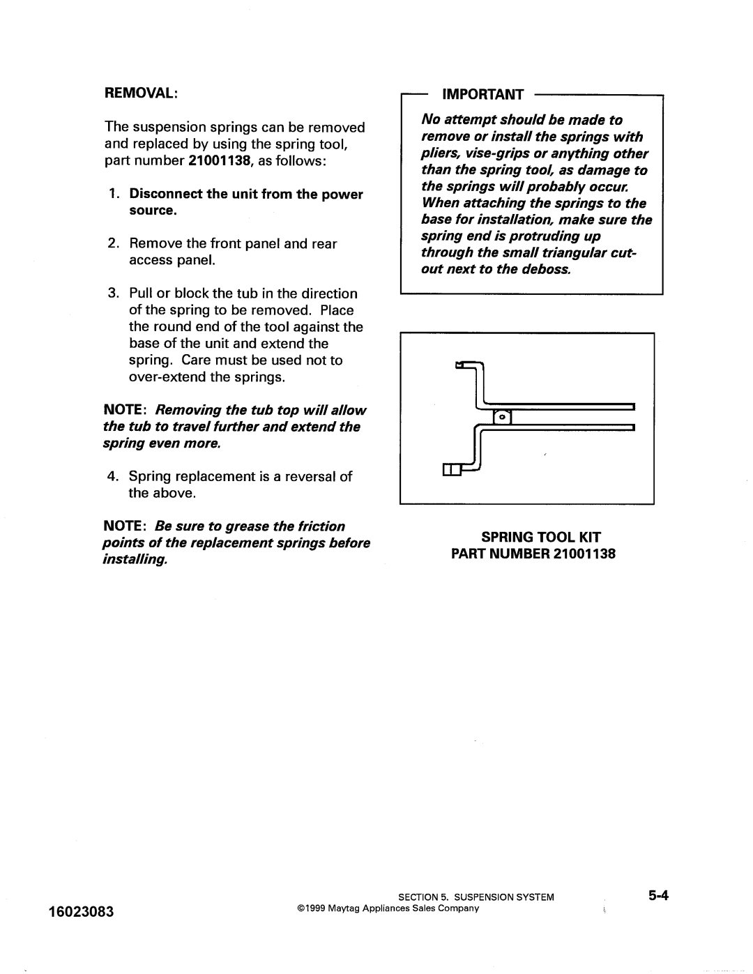 Maytag PAV2000AW*, PAV1000AW* manual 16023083 