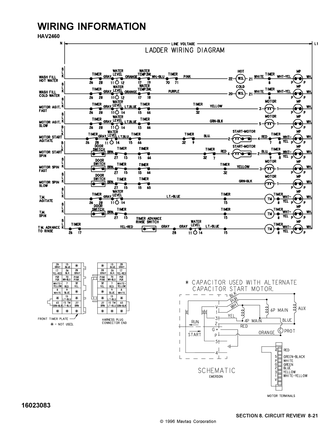 Maytag PAV1000AW*, PAV2000AW* manual Wiring Information 