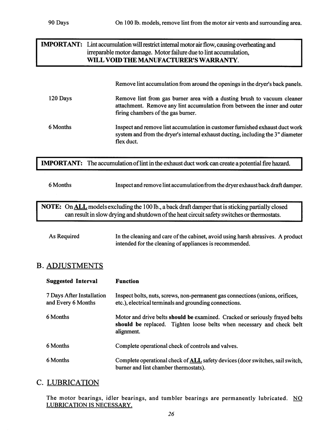 Maytag PC2, MN2, MC2 manual 