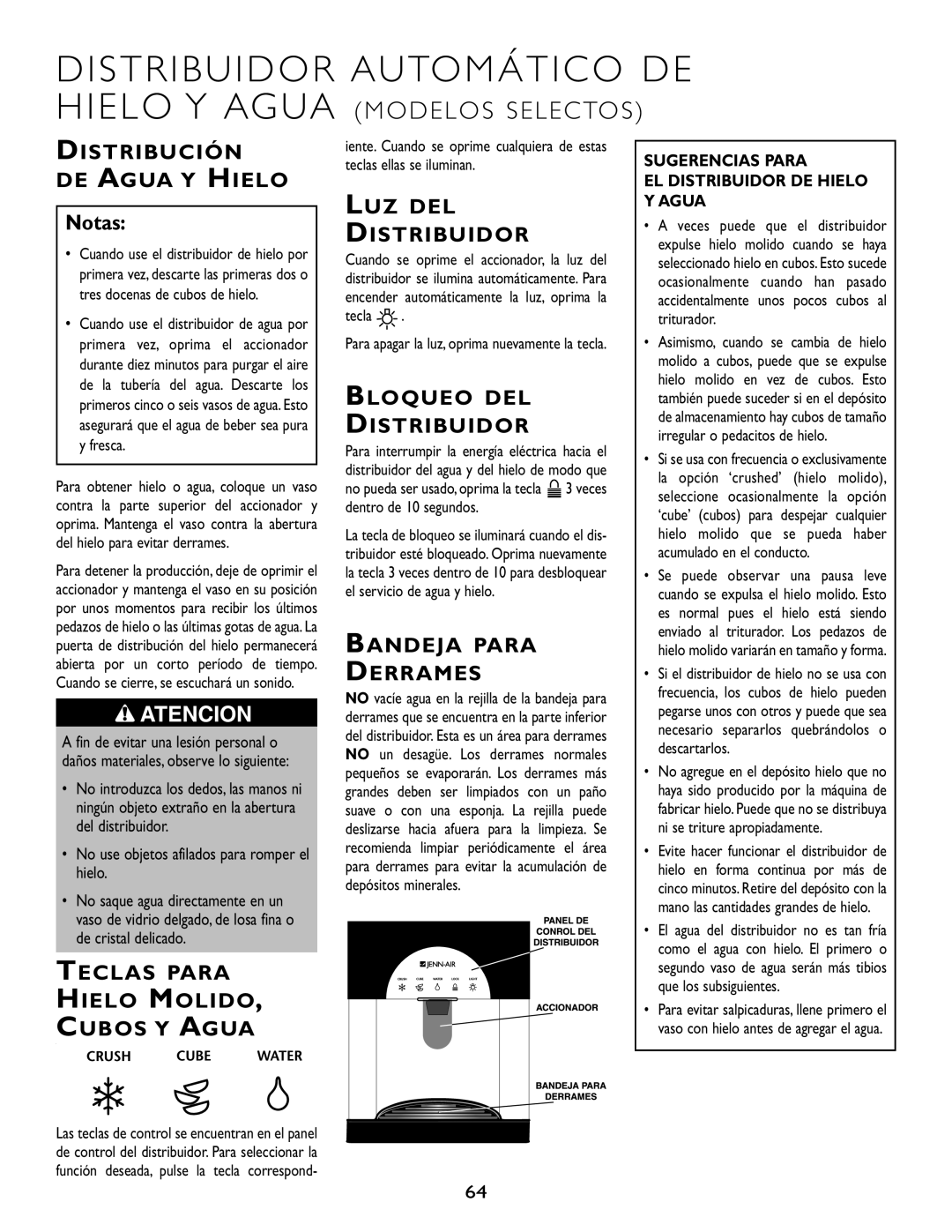 Maytag RJRS4880B, RJRS4881A, RJRS4880D, RJRS4880A, RJRS4880C, RJRS4872B, RJRS4882A, RJRS4872A manual Distribuidor Automático DE 