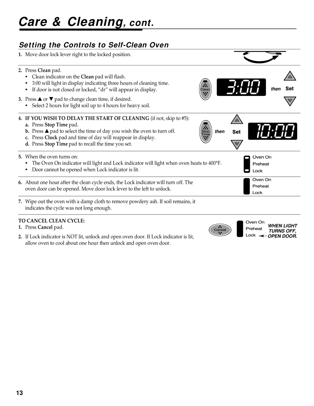 Maytag RS-1 manual Care & Cleaning, Setting the Controls to Self-Clean Oven 