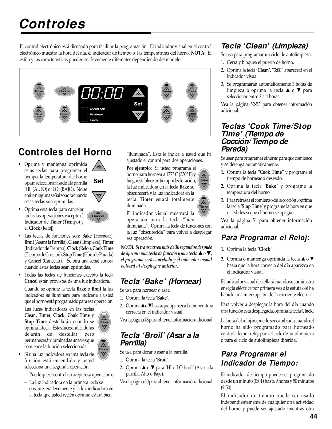 Maytag RS-1 manual Controles del Horno 