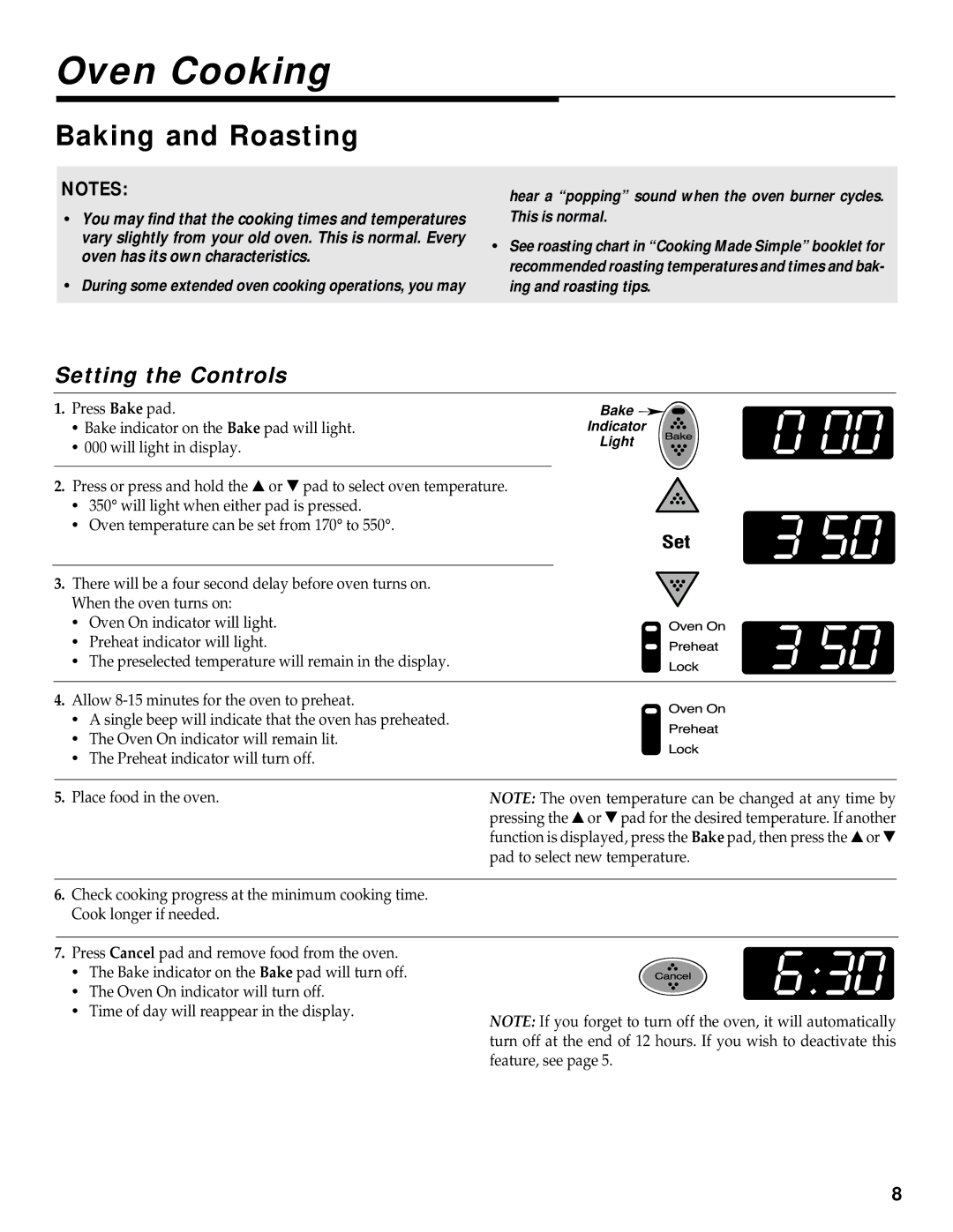 Maytag RS-1 manual Oven Cooking, Baking and Roasting 