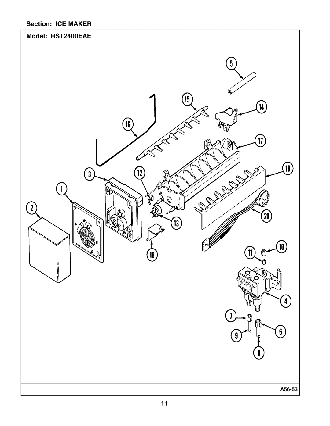 Maytag manual Section ICE Maker Model RST2400EAE 