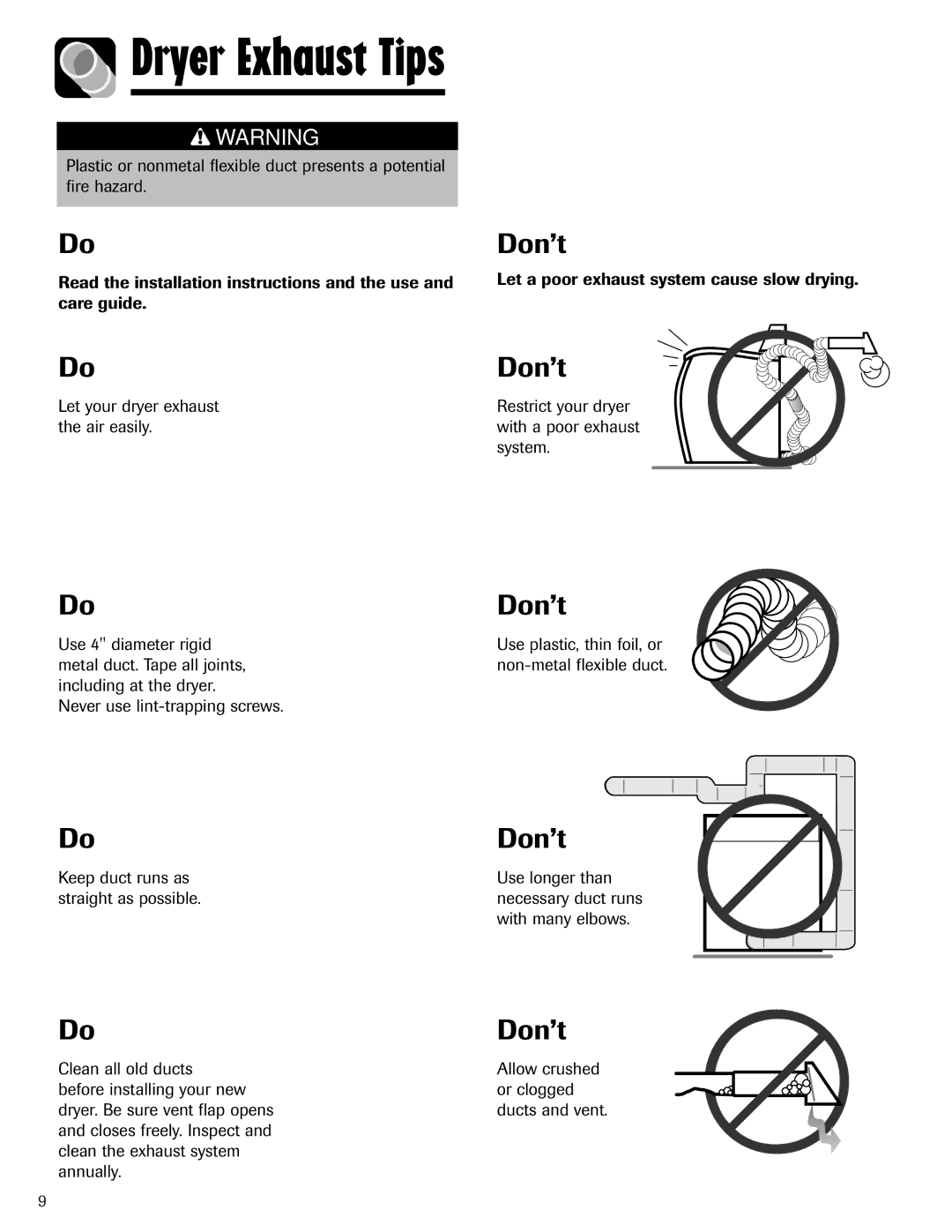 Maytag S-8 warranty Don’t 