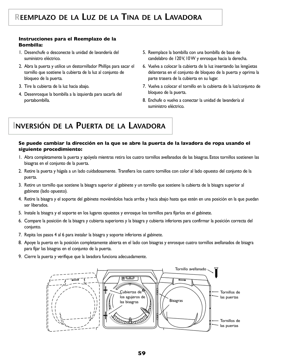 Maytag SL-3 Reemplazo DE LA LUZ DE LA Tina DE LA Lavadora, Inversión DE LA Puerta DE LA Lavadora 