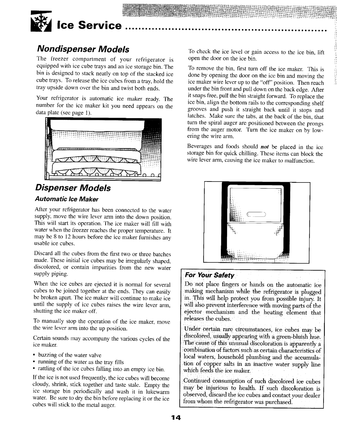 Maytag SS-2 warranty Nondispenser Models, Dispenser Models, For Your Safety 