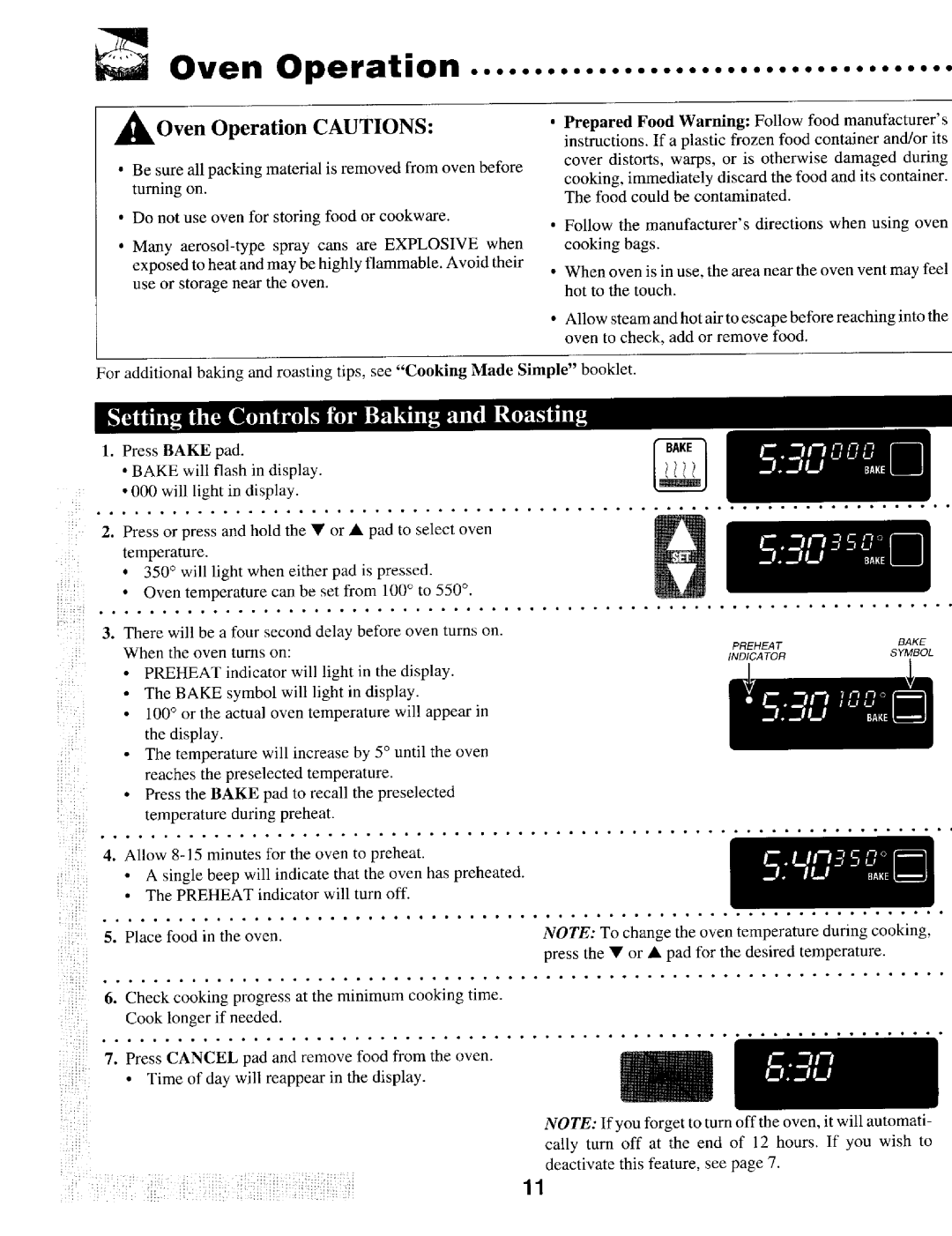 Maytag T1 manual AOven Operation Cautions 