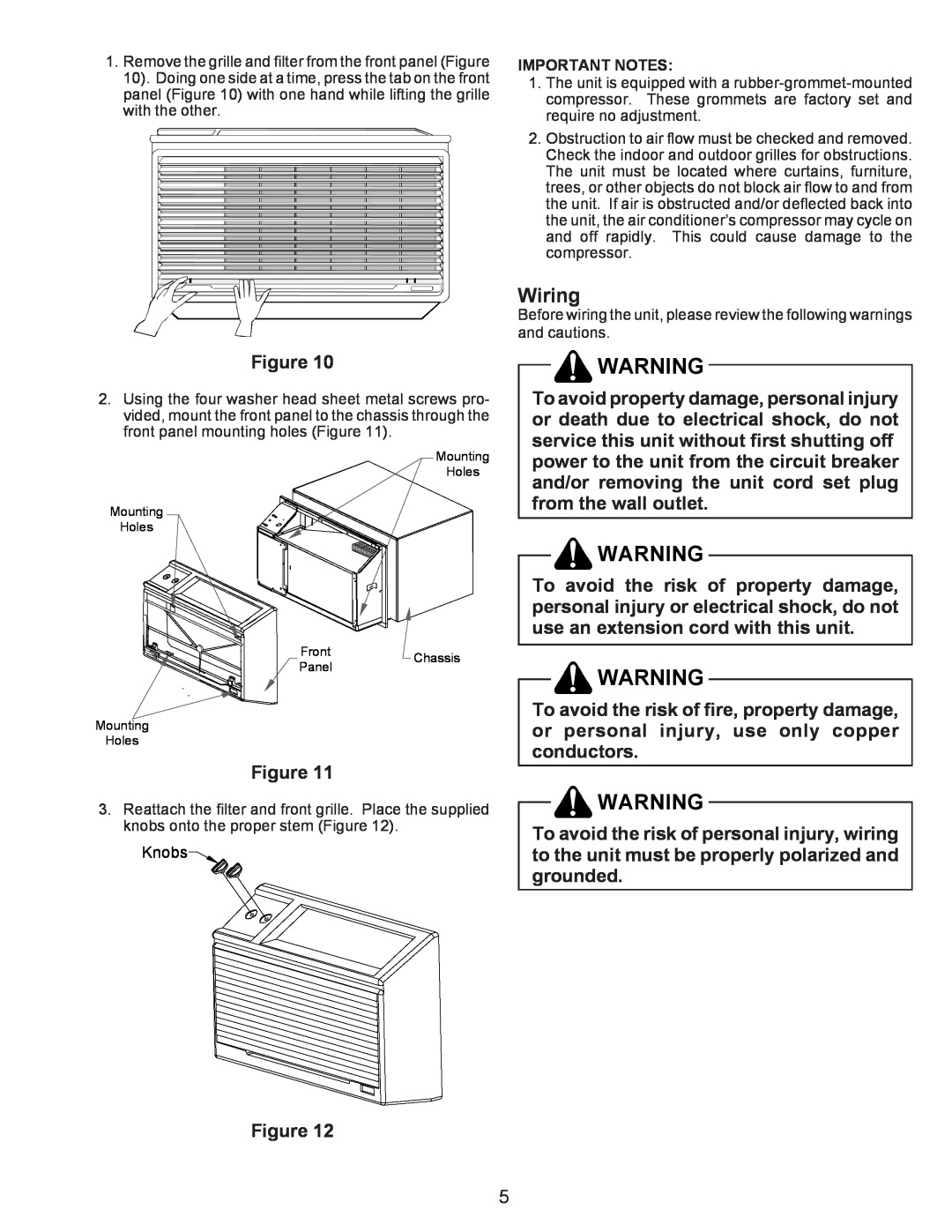 Maytag Thru-the-Wall Room Air Conditioner installation instructions Wiring 
