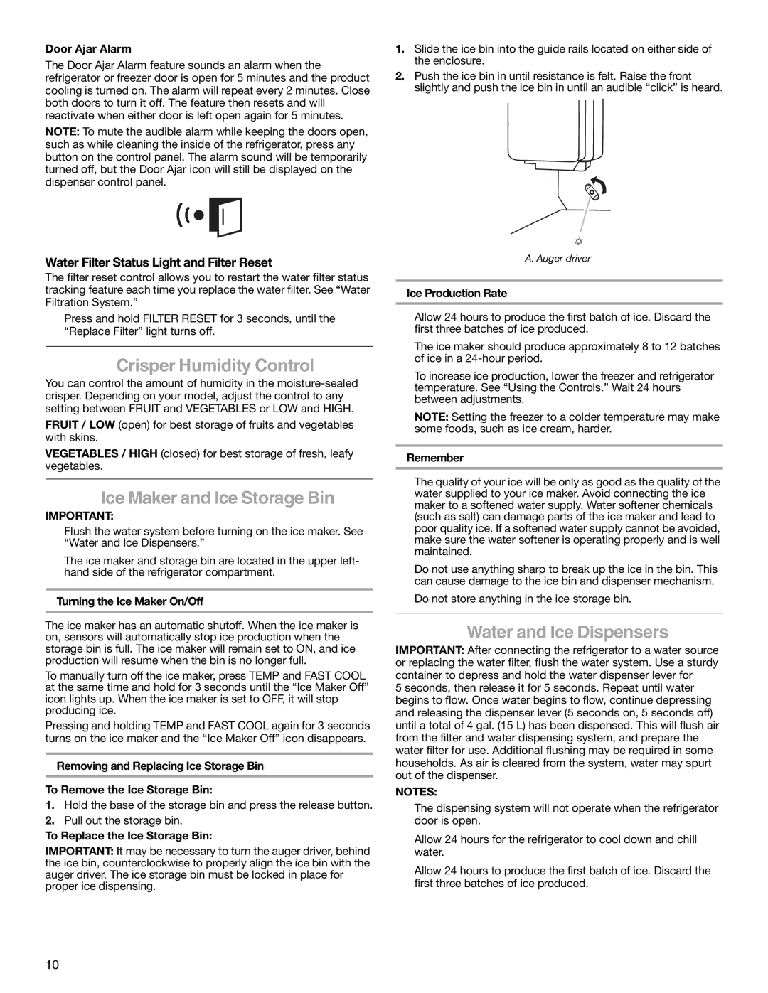 Maytag UKF8001AXX-200 Crisper Humidity Control, Ice Maker and Ice Storage Bin, Water and Ice Dispensers 