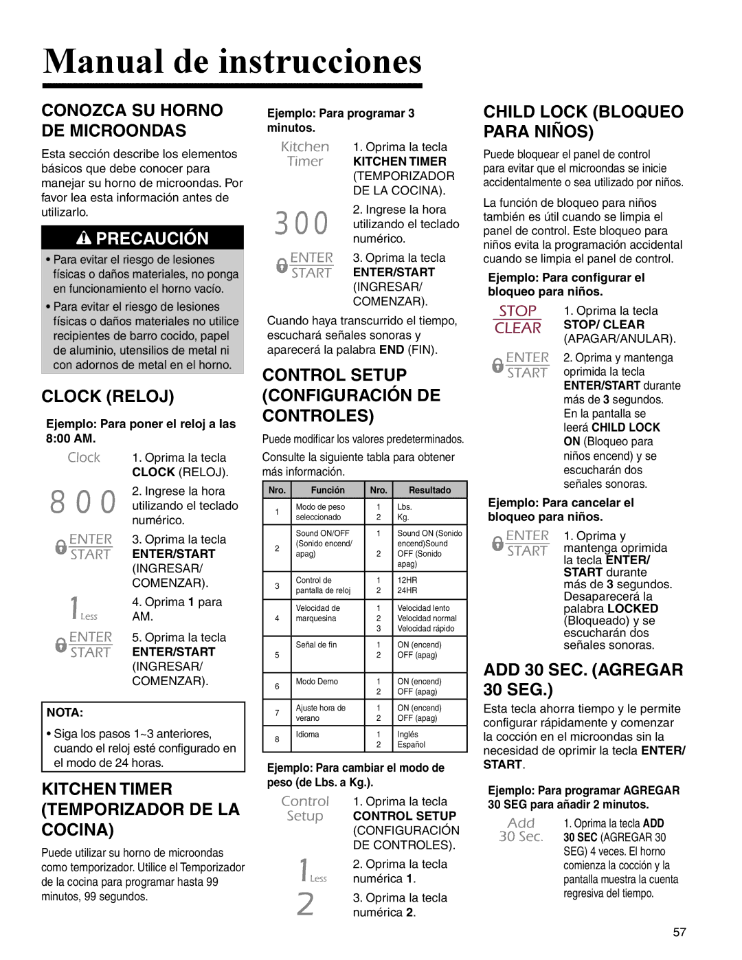 Maytag UMC5200BCB/W/S, UMC5200BAB/W/S Conozca SU Horno DE Microondas, Clock Reloj, Kitchen Timer Temporizador DE LA Cocina 