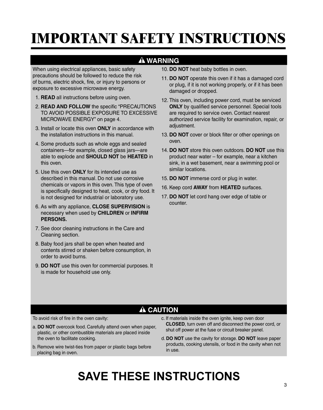 Maytag UMC5200BCW, UMC5200BCS important safety instructions Persons 