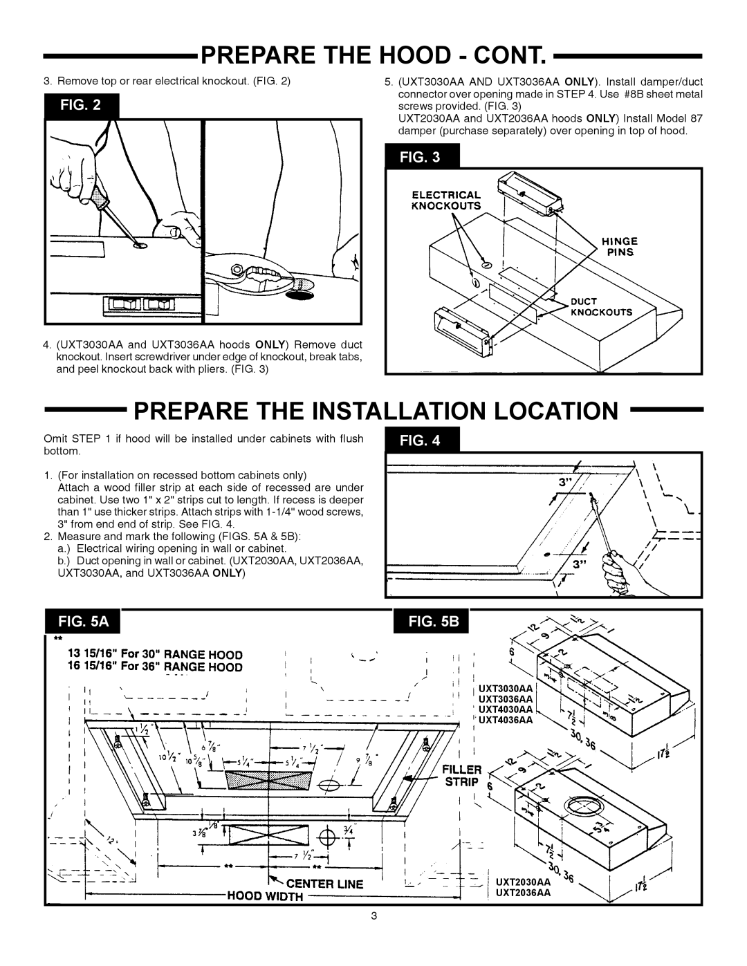 Maytag UXT3036AA, UXT2030AA, UXT4030AA, UXT3030AA, UXT2036AA, UXT4036AA Prepare the Installation Location 