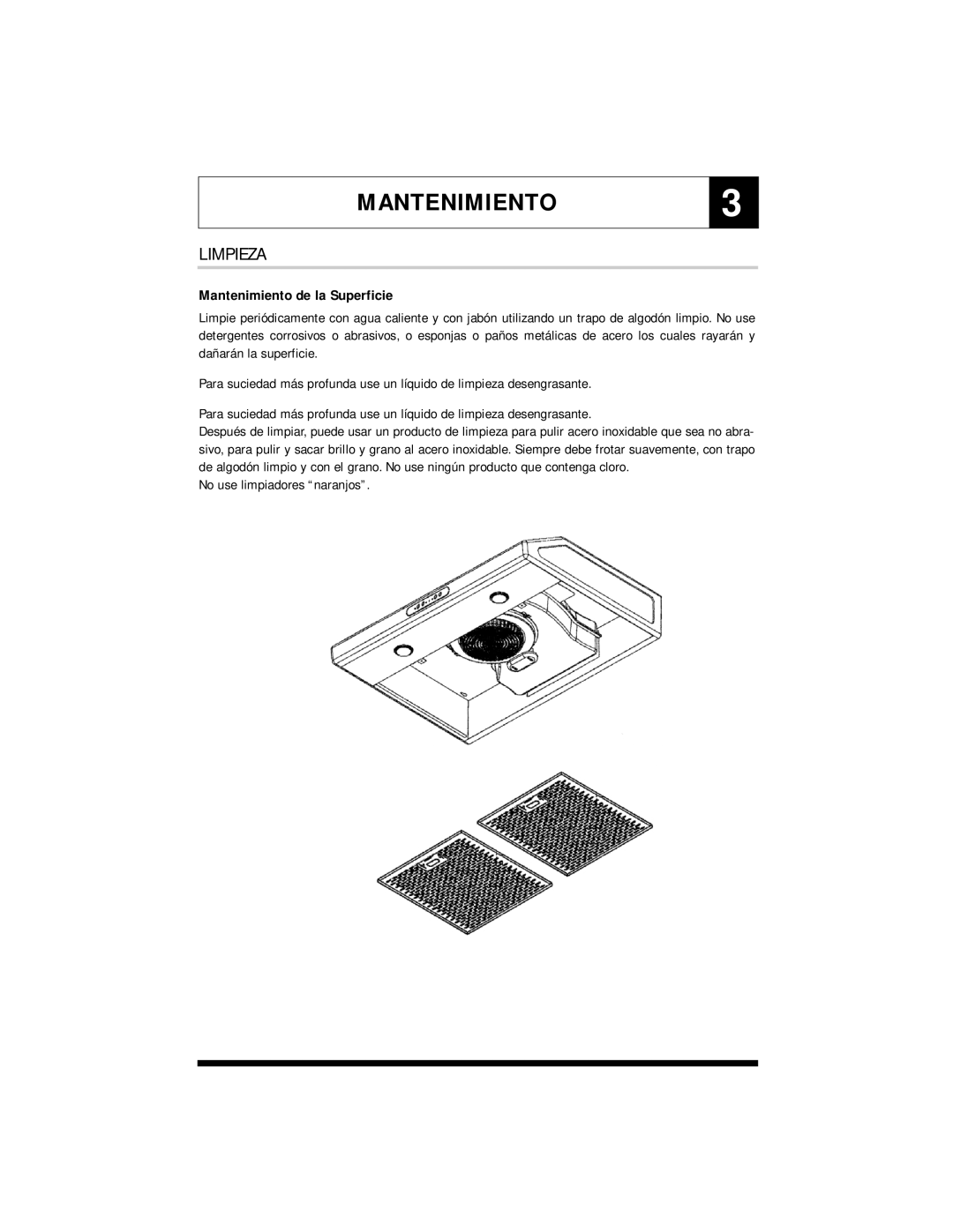 Maytag UXT5236AD, UXT5230AD warranty MANTENIMIENTO3, Limpieza, Mantenimiento de la Superficie, No use limpiadores naranjos 