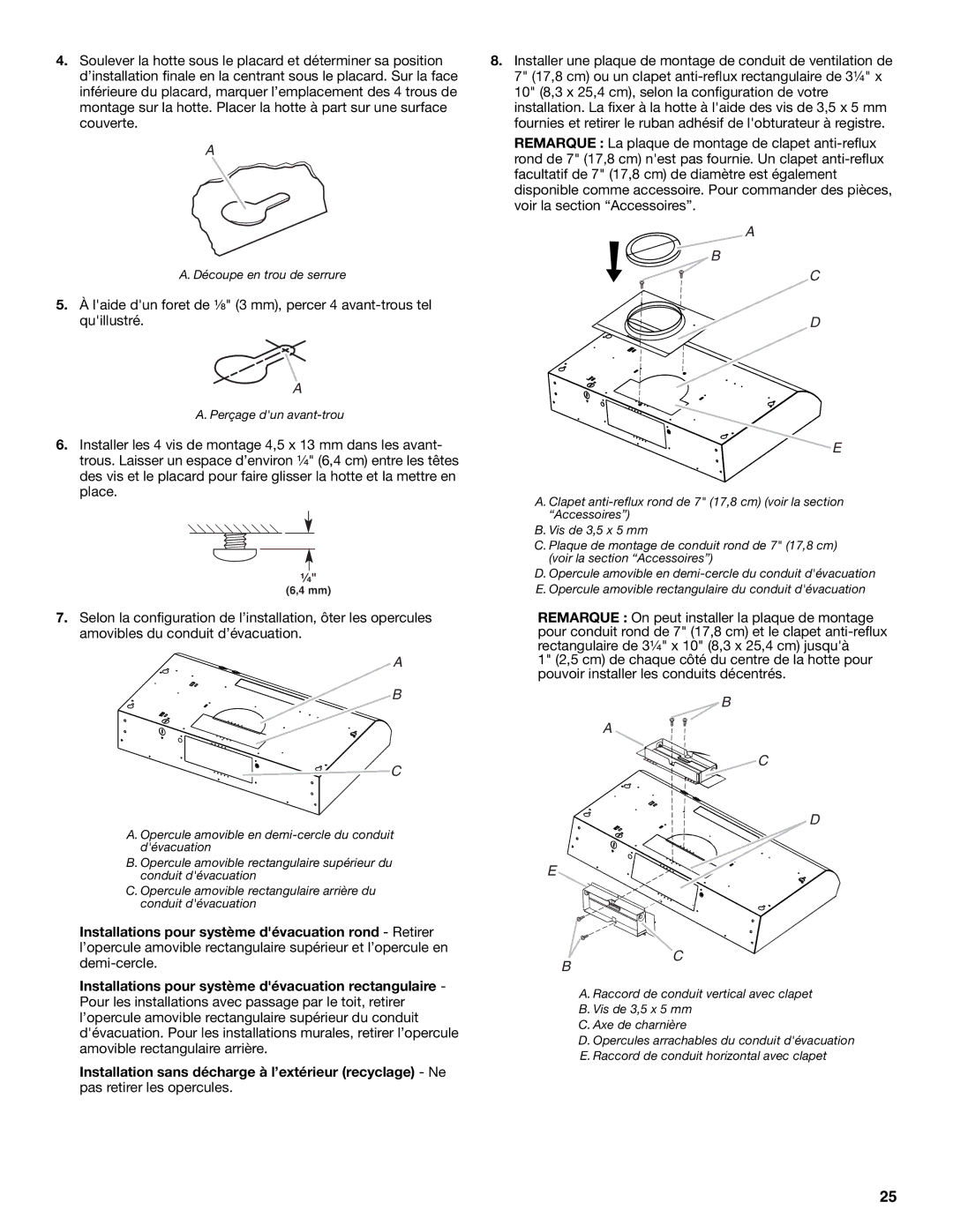 Maytag UXT5230AY, UXT5236AY installation instructions Découpe en trou de serrure 