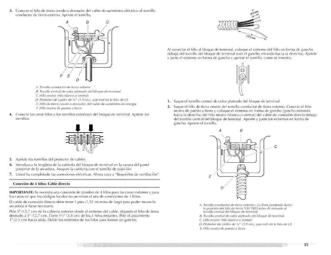 Maytag MED5591TQ1, W10088776A, MED5591TQ0 manual ConductordetierraexternoAprieteeltornillo 