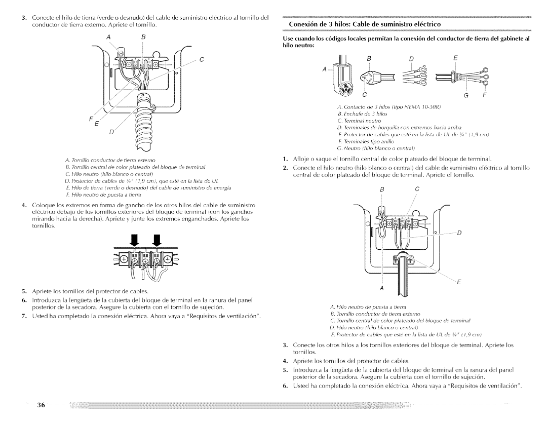 Maytag W10088776A, MED5591TQ0, MED5591TQ1 manual £ Hilo neutlo diGpuesta a tiGna 