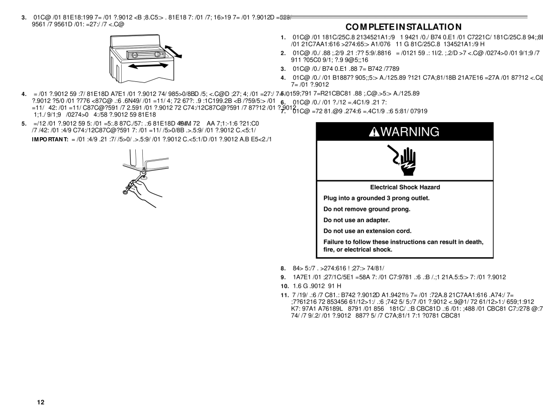 Maytag W10092682 manual Complete Installation 