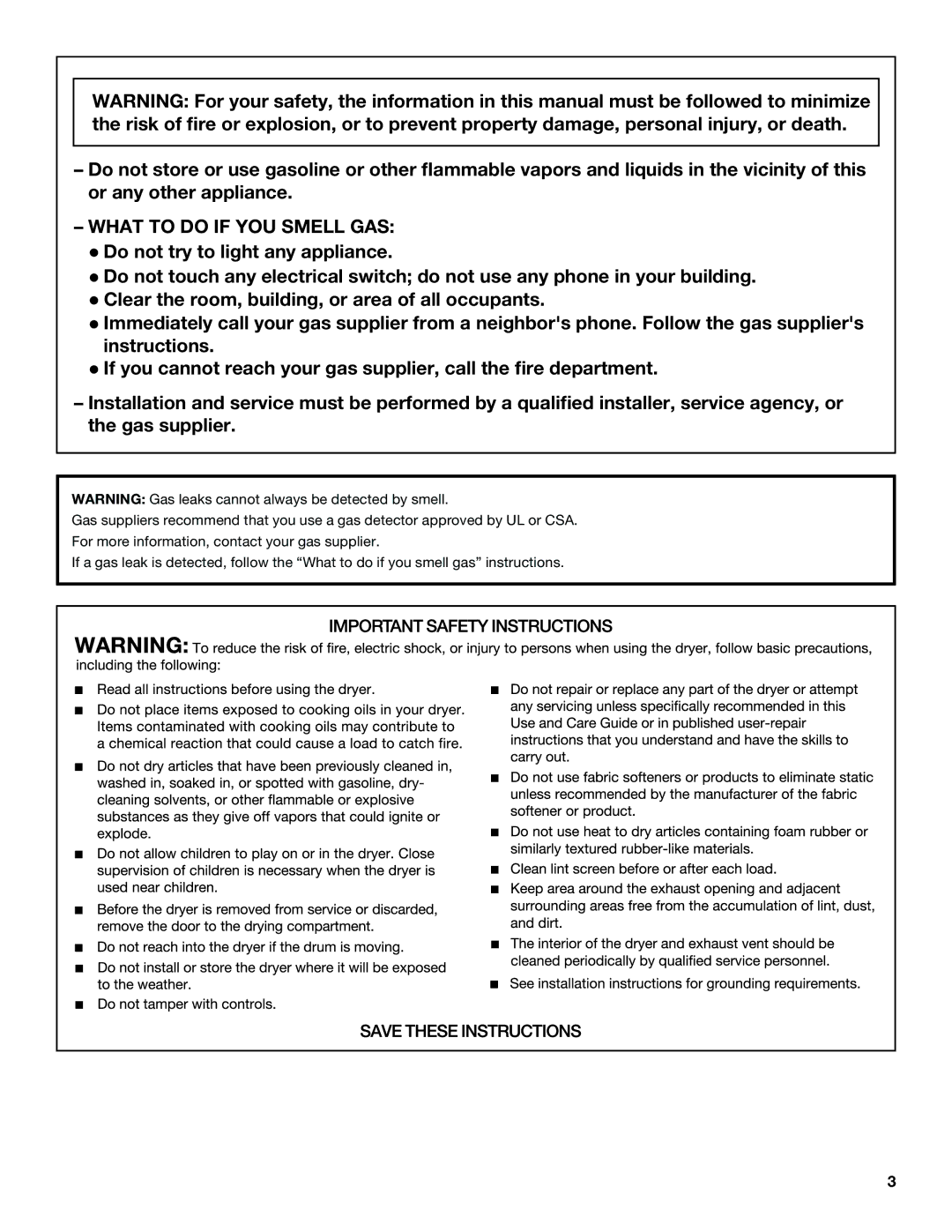 Maytag W10097000A-SP, W10096984A, MGDX600XW installation instructions What to do if YOU Smell GAS 