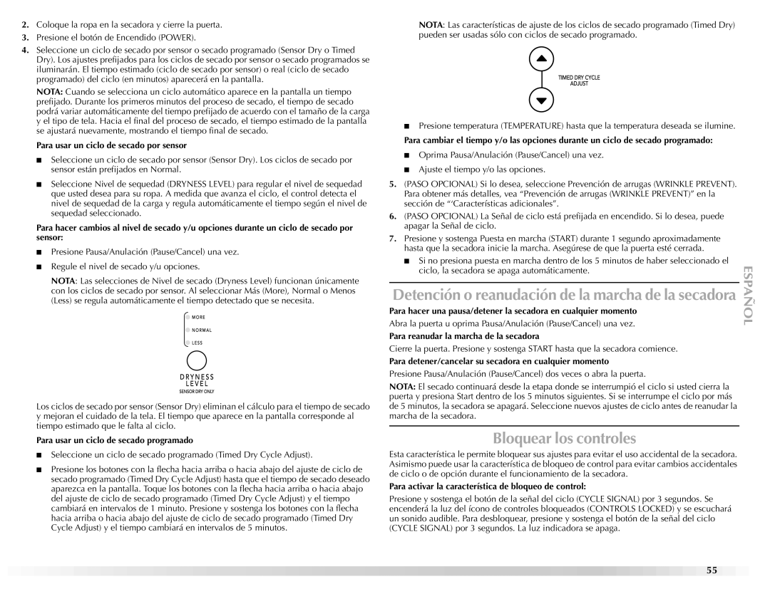 Maytag W10112937A manual Bloquear los controles 