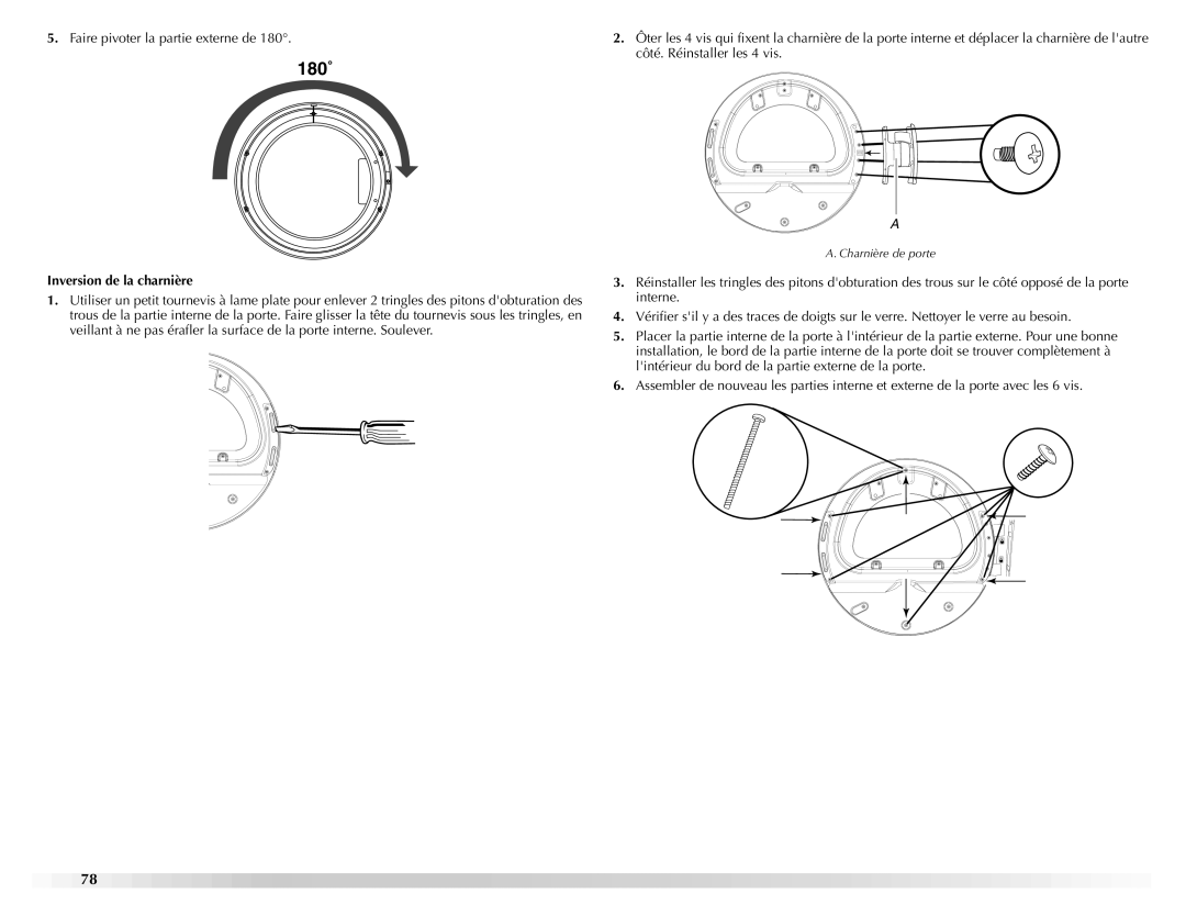 Maytag W10112937A manual Inversion de la charnière 