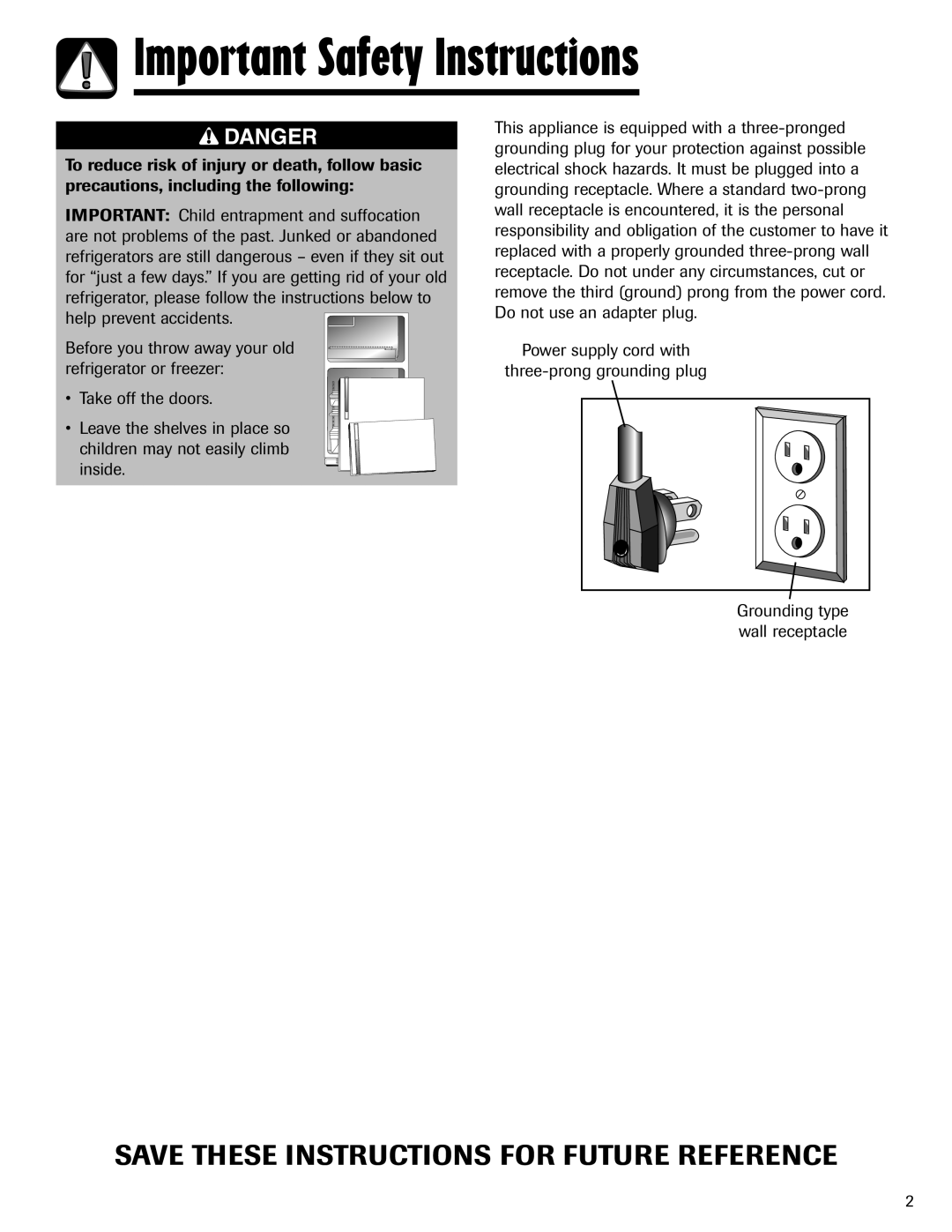 Maytag W10153840A important safety instructions Save These Instructions for Future Reference 