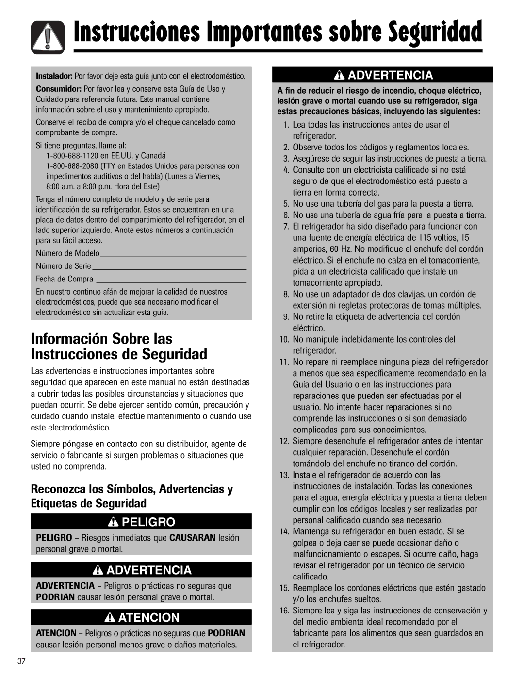 Maytag W10153840A important safety instructions Instrucciones Importantes sobre Seguridad 