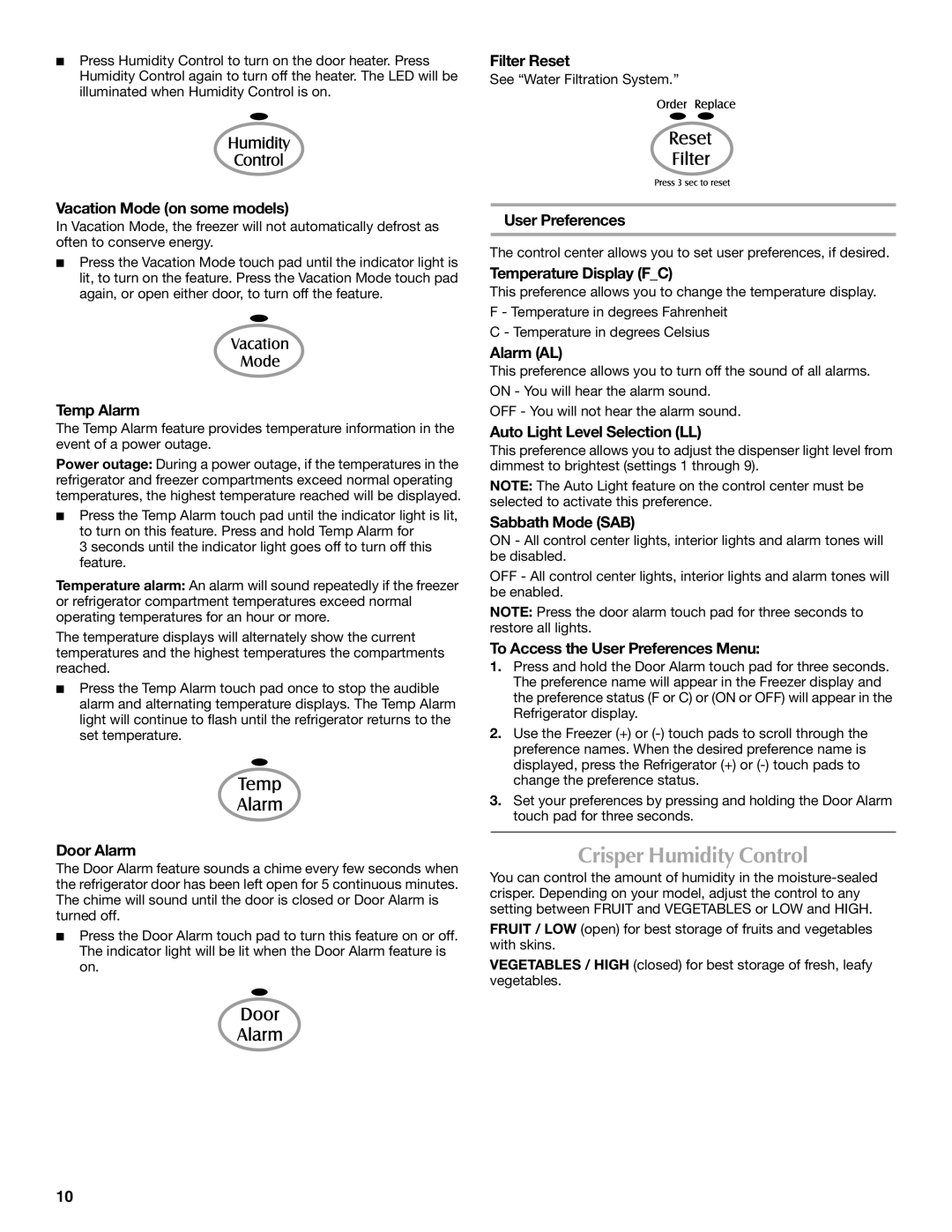 Maytag W10175477A, W10175444A, MFI2568AES installation instructions Crisper Humidity Control 