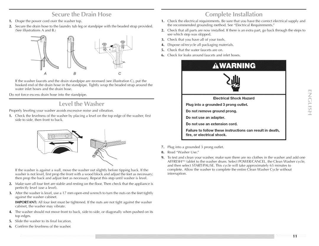 Maytag W10176966C manual Do not remove ground prong, Do not Use an, Adapter 