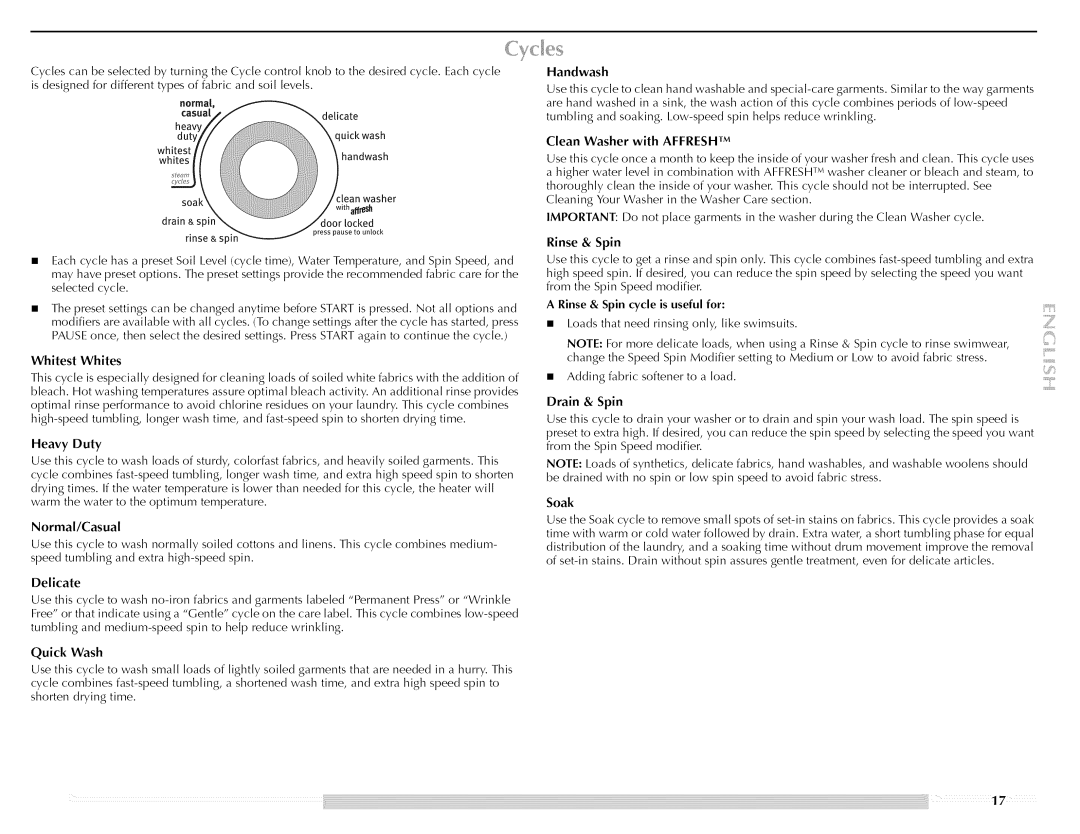 Maytag W10176966C manual Clean Washer with Affresh TM 