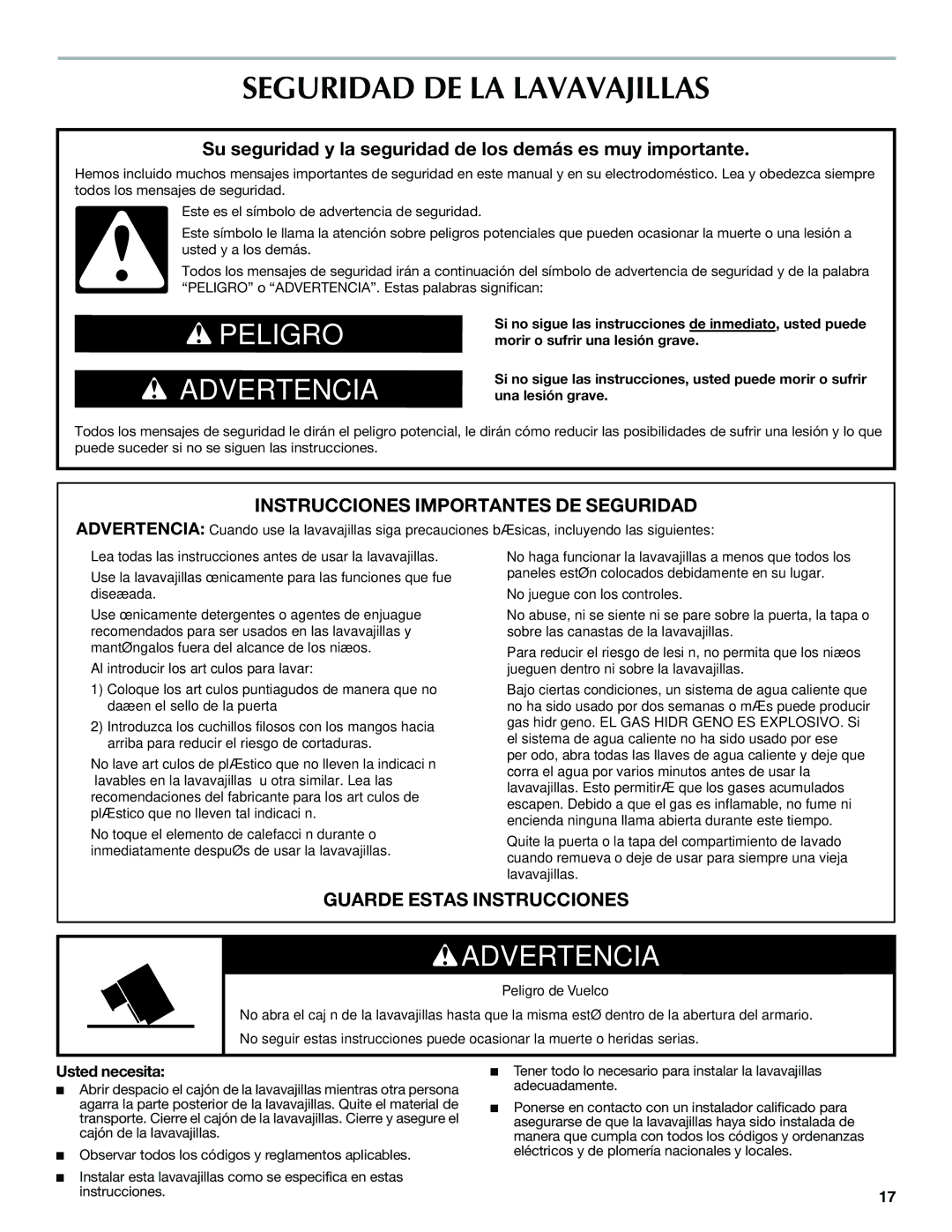 Maytag W10185071B installation instructions Seguridad DE LA Lavavajillas, Usted necesita 