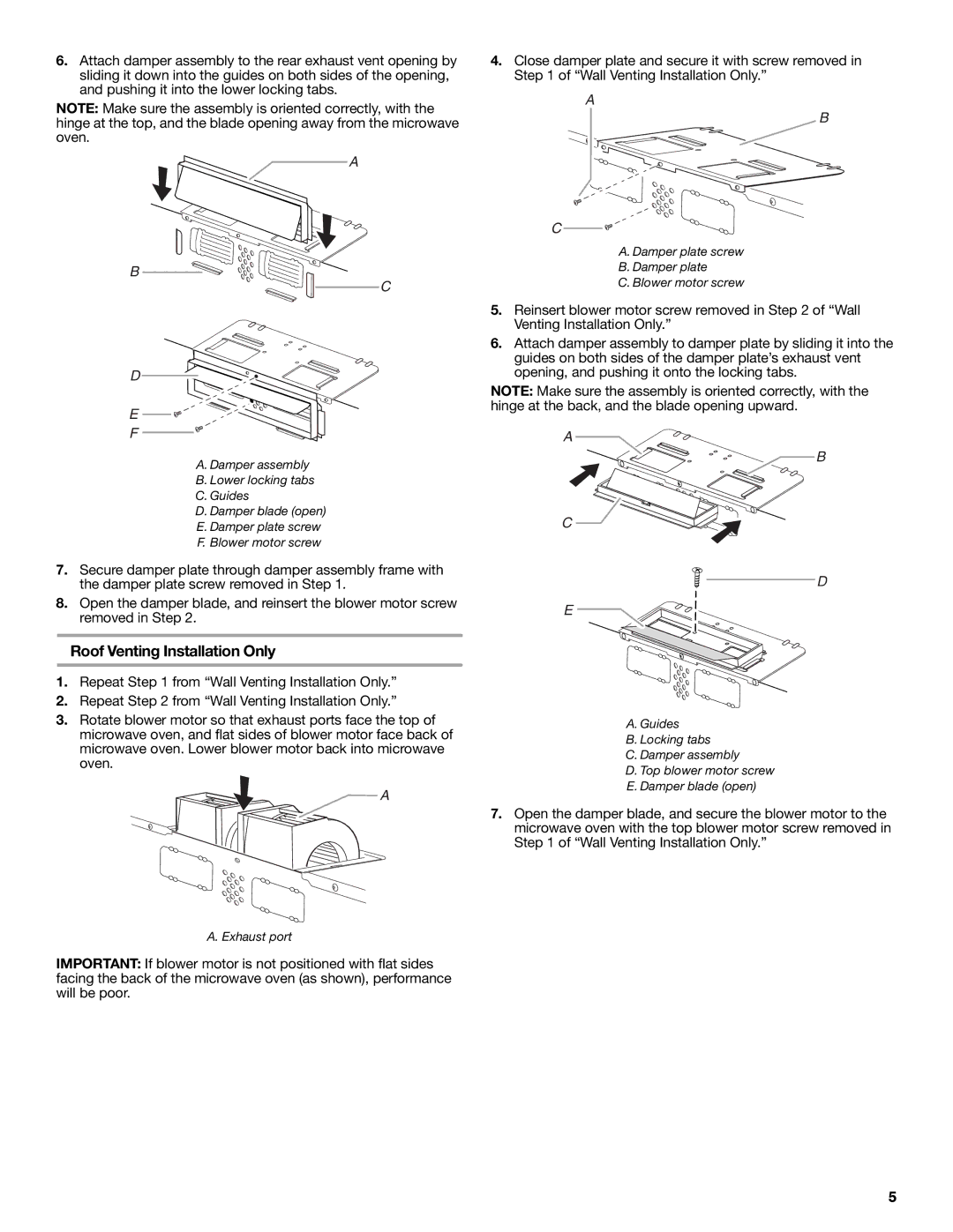 Maytag W10188947A, W10188238A installation instructions Roof Venting Installation Only 