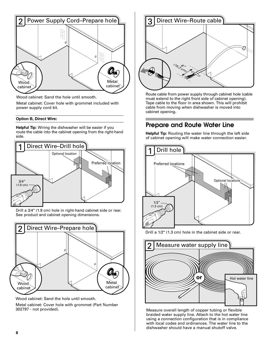 Maytag W10199707A installation instructions Prepare and Route Water Line 