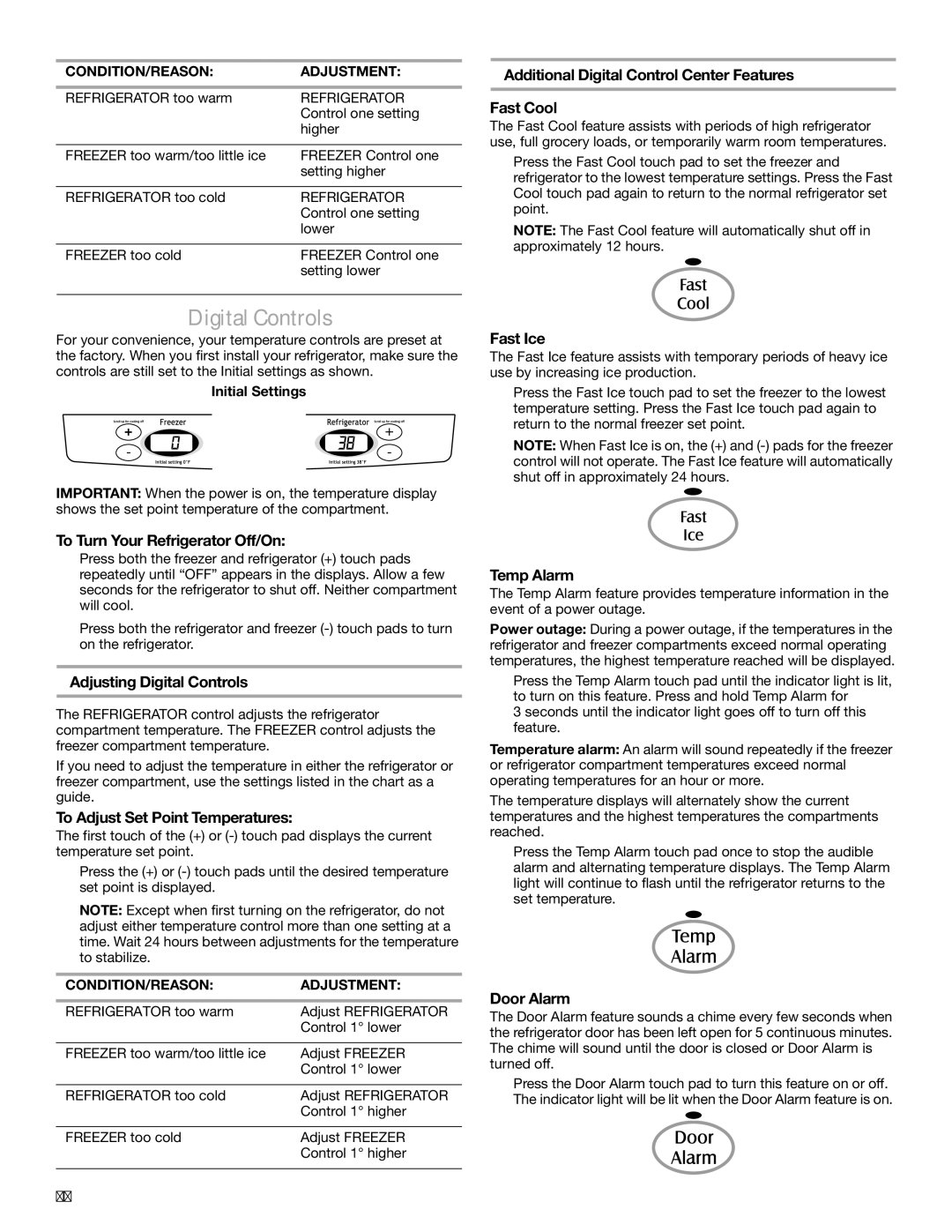 Maytag W10208790A, W10208789A, MBL2258XES installation instructions Digital Controls 