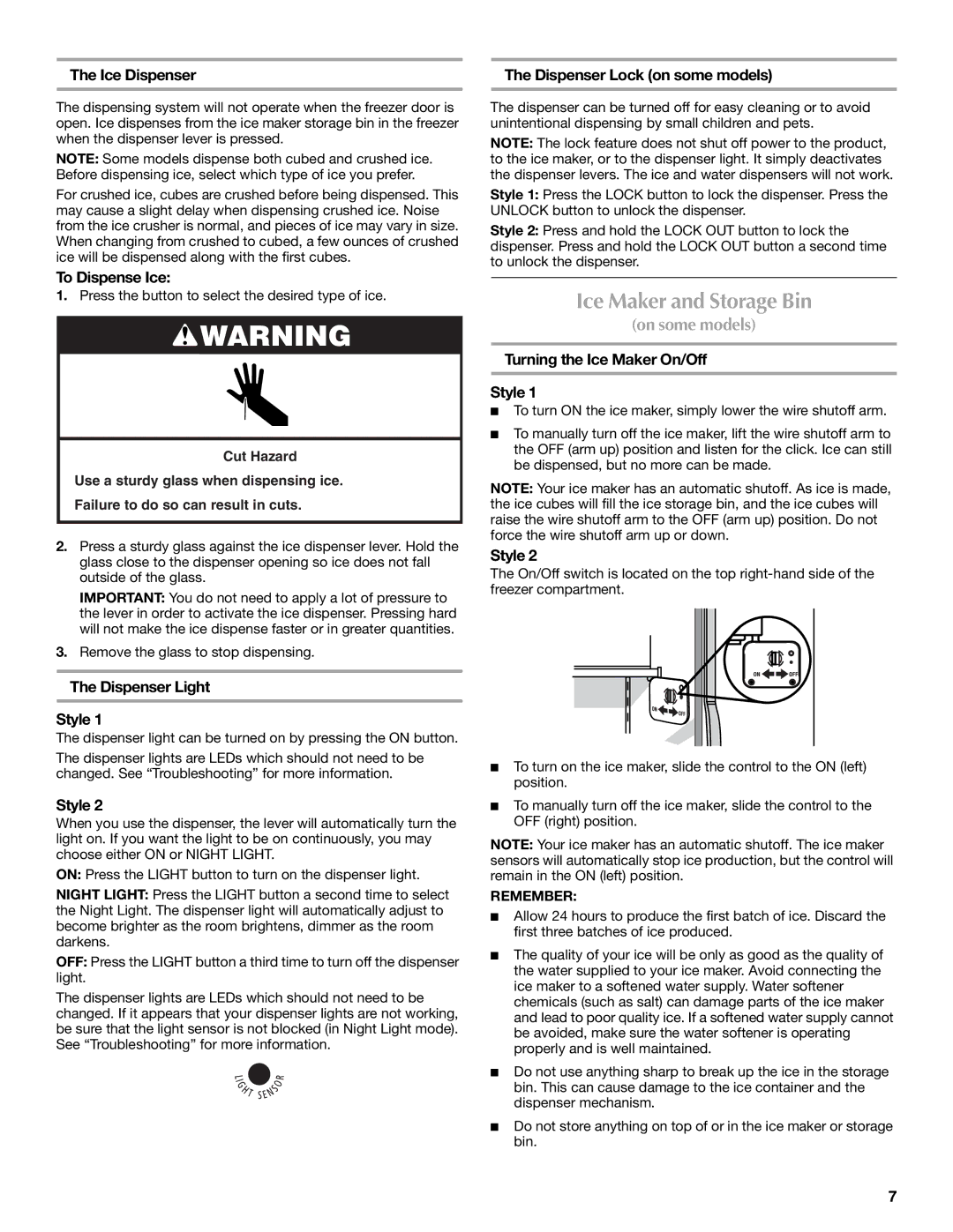 Maytag W10213157A, W10213158A installation instructions Ice Maker and Storage Bin 