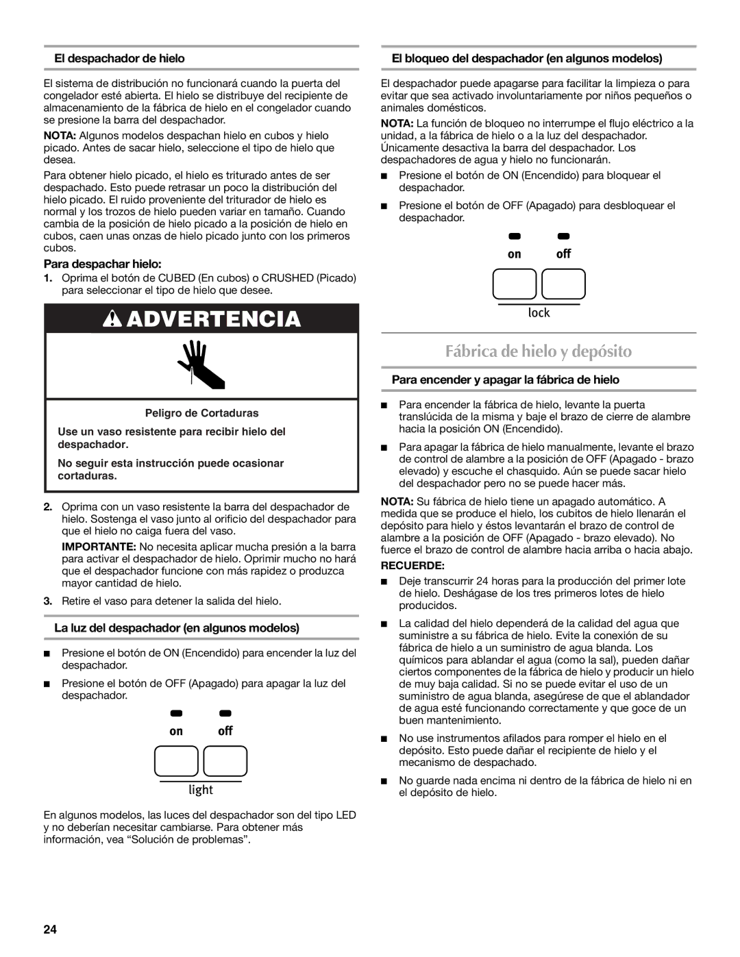 Maytag W10214491A, W10214490A installation instructions Fábrica de hielo y depósito 