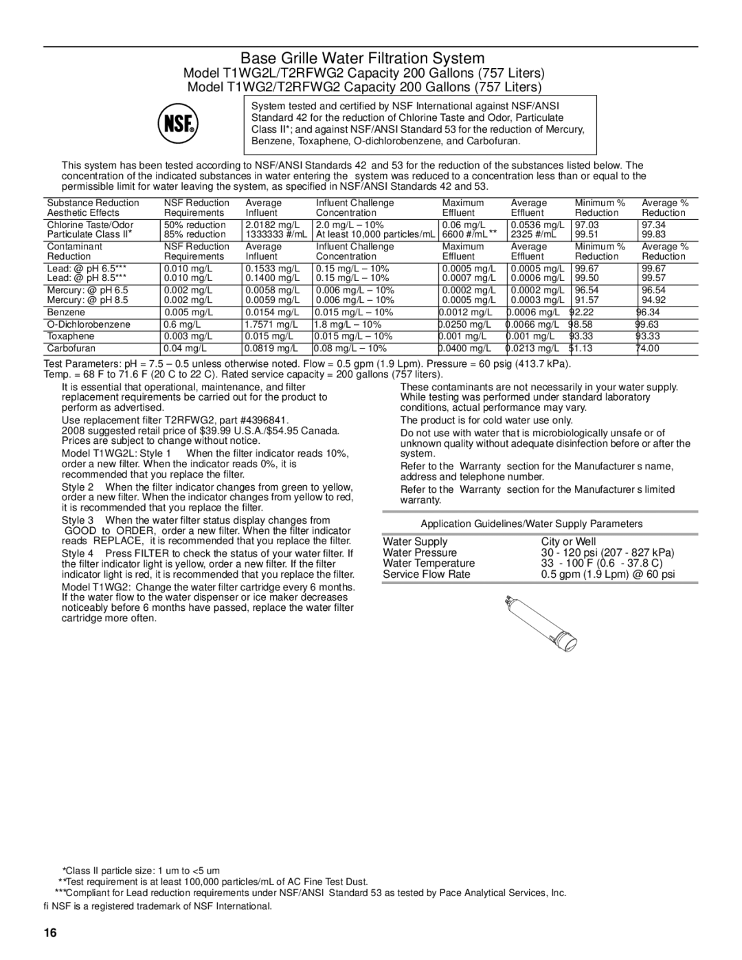 Maytag W10216897A, W10237808A installation instructions Base Grille Water Filtration System 