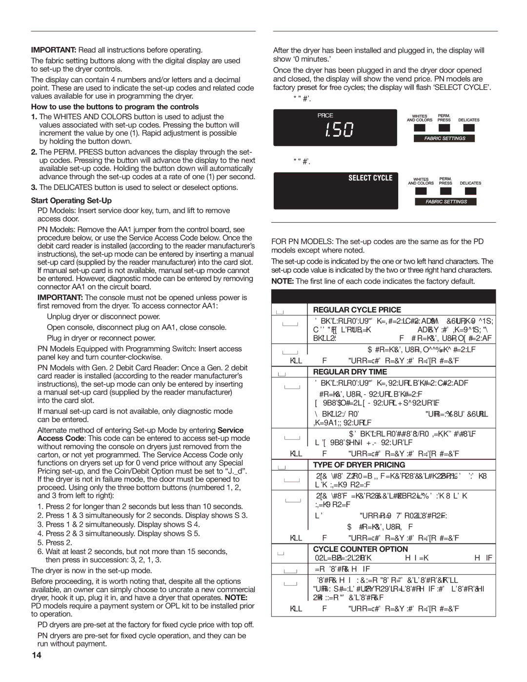 Maytag W10239207B installation instructions Control SET-UP Procedures, Display, SET-UP Codes 