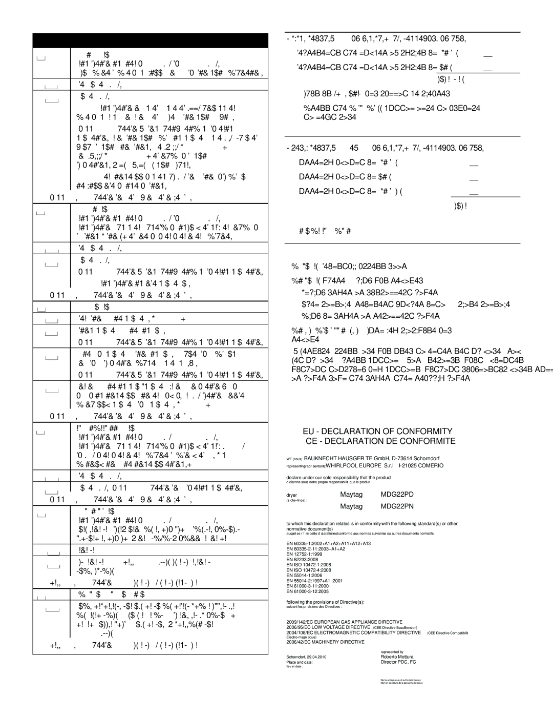 Maytag W10239207B installation instructions Exit from SET-UP Mode 