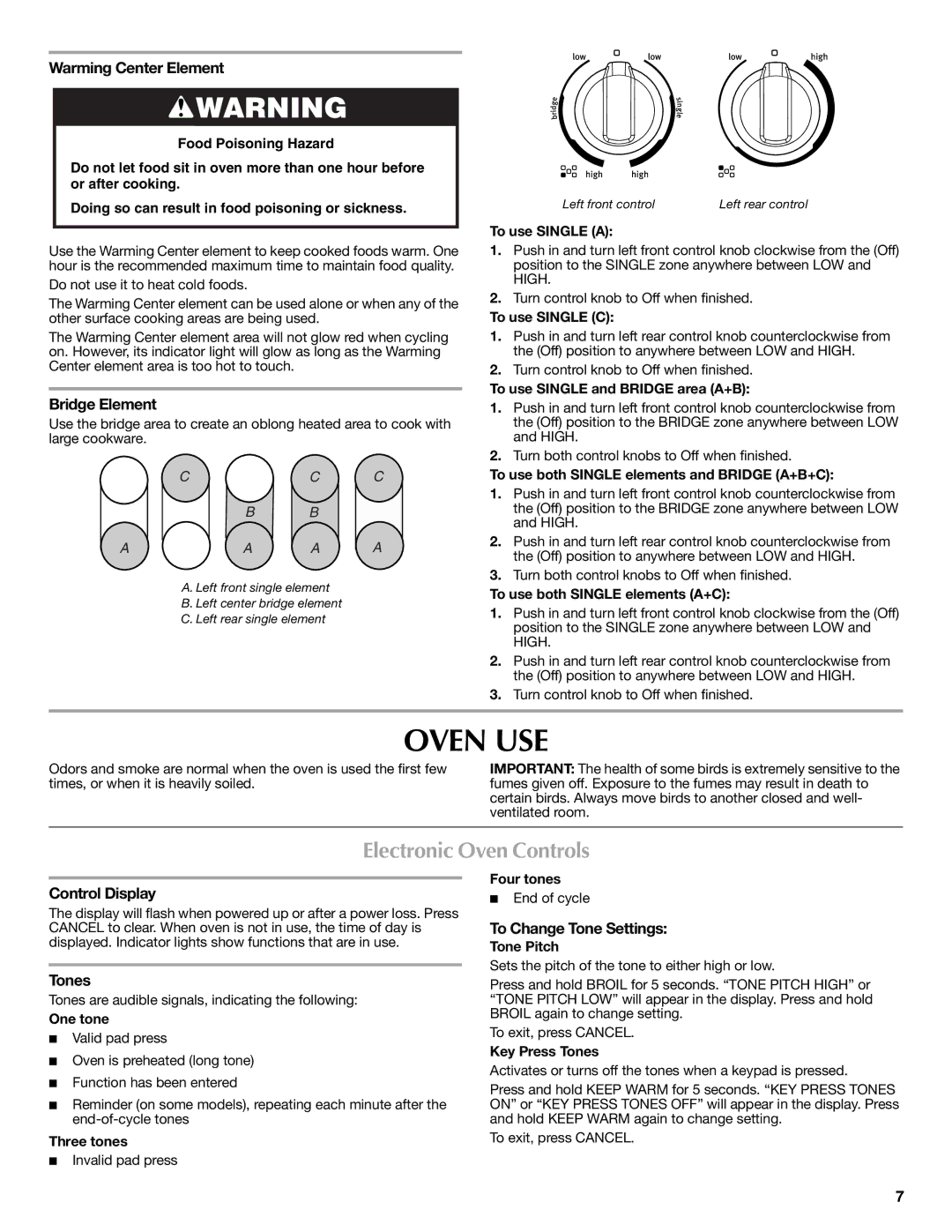 Maytag W10239461A warranty Oven USE, Electronic Oven Controls 