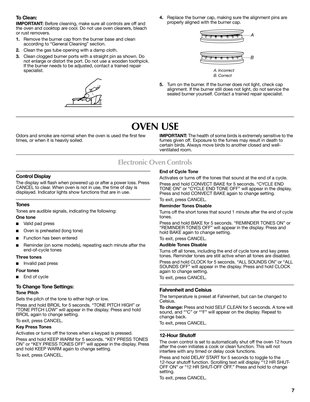 Maytag W10239464A warranty Oven USE, Electronic Oven Controls 